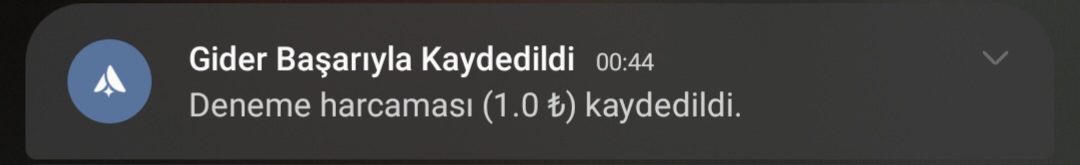 Gider - Başarılı İşlem Bildirim