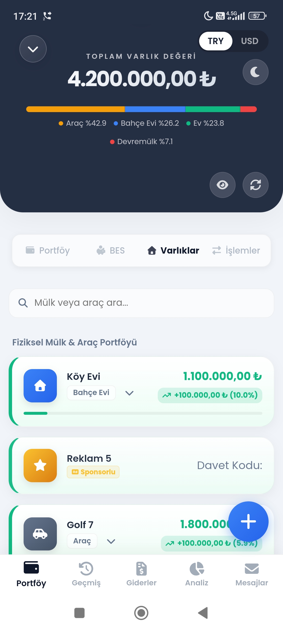 Varlık Ekranı