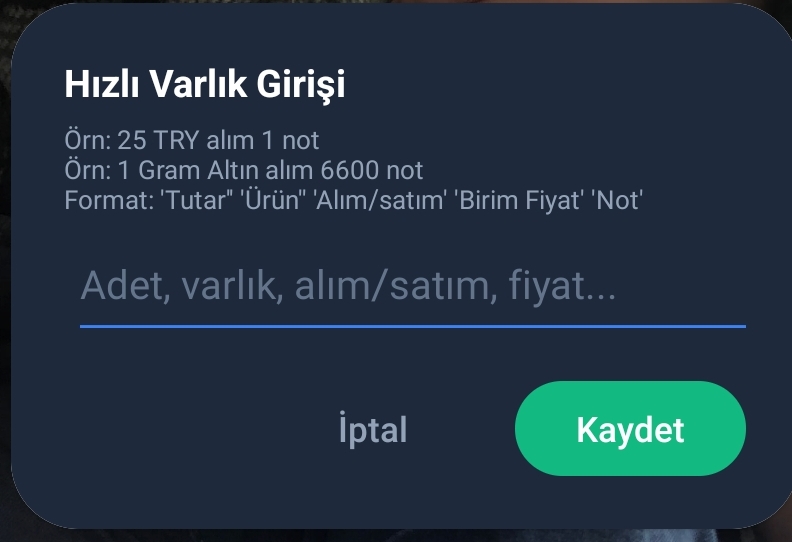 Varlık Giris Widget