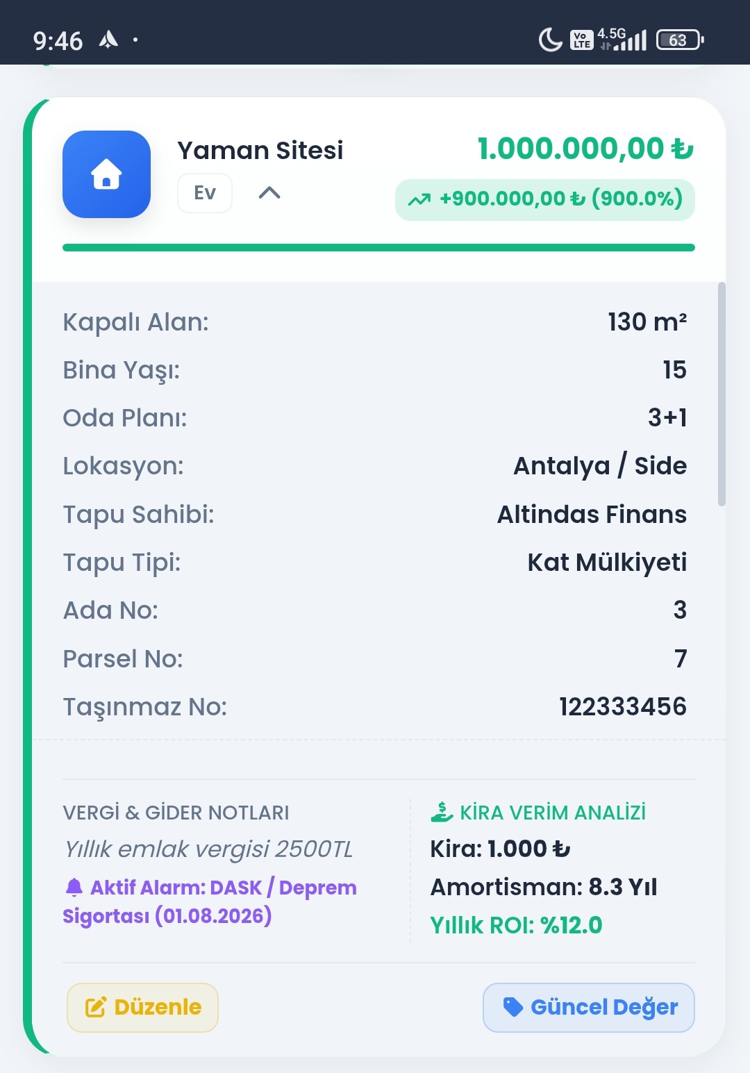 Varlık Ekranı